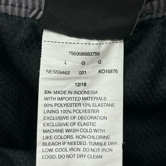 Nike Activewear Shorts Mens L Black White Stripe Elastic Waist Drawstring Pullon - Picture 7 of 8